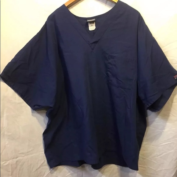Cherokee 3XL navy one pocket scrub top - Picture 2 of 5